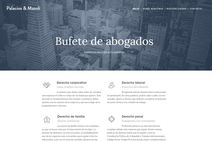 Diseño web Palacios & Masoli