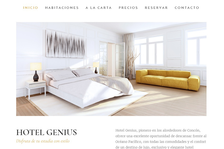Diseño web Hotel Genius