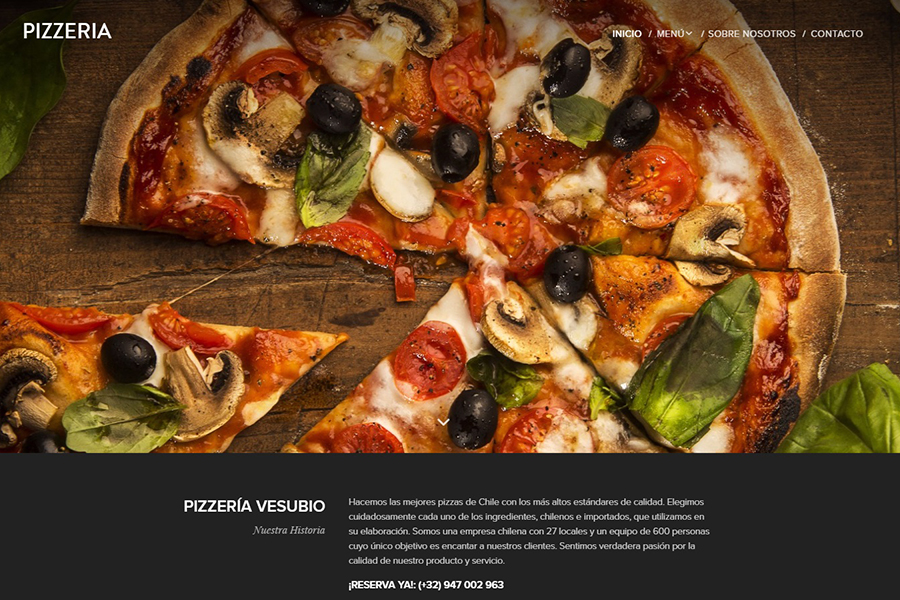 Diseño web Pissería Vesubio